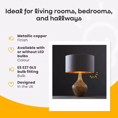ValueLights Bailey Modern Gold Ceramic Table Lamp Base – 3