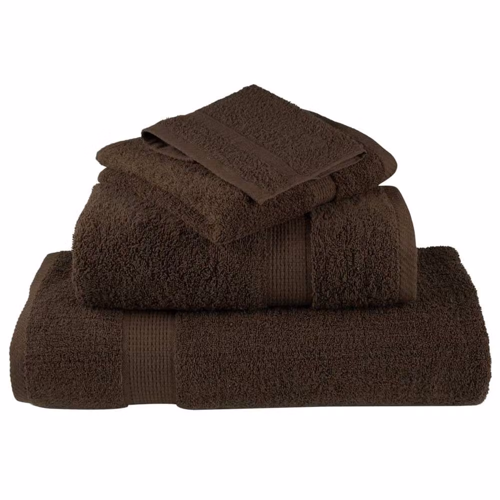 Berkfield Home SOLUND 12 Piece Premium Brown Cotton Terry Towel Set, 600 gsm – 4