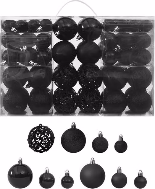 Berkfield Home 100 Piece Black Christmas Bauble Set