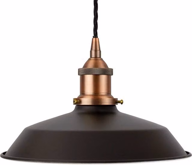 SE Home Trinity Small Metal Pendant Light in Matt Black and Matt Antique Copper