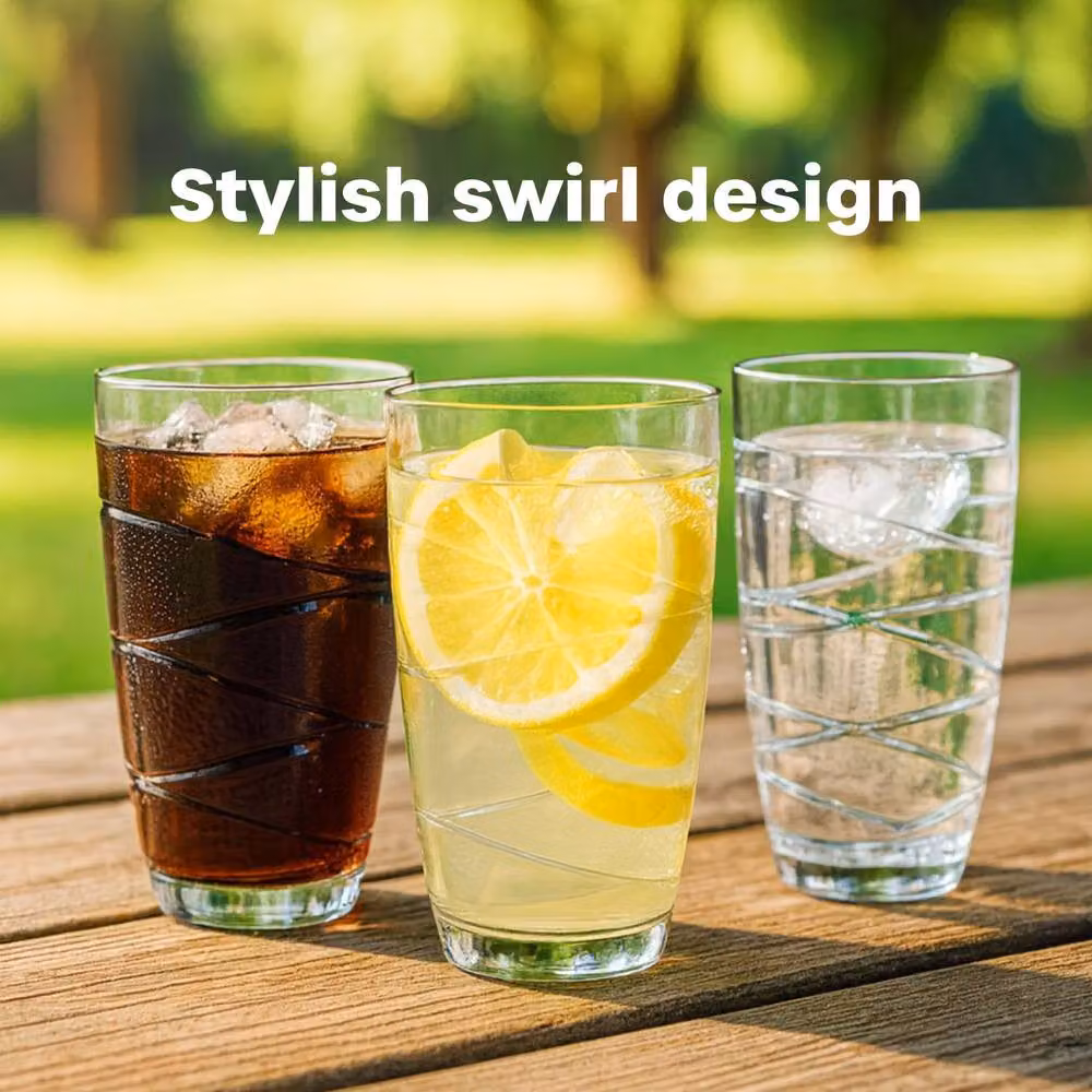 volila Pack of 6 Transparent Acrylic Plastic Tumblers, 550ml – 3