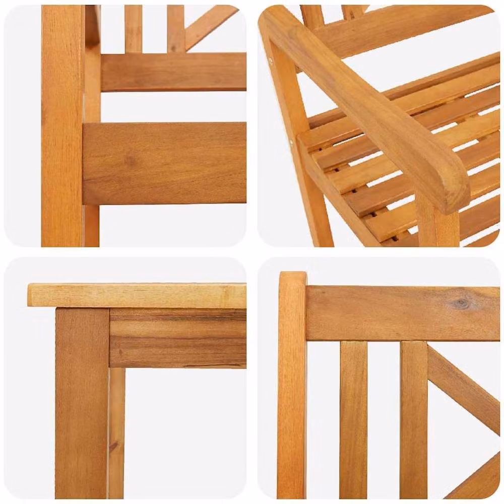 Berkfield Home 5 Piece Garden Dining Set in Brown Solid Acacia Wood – 4