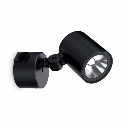 Netlighting OZone LED Single Spotlight Black 3000K IP66 Adjustable Wall Floodlight