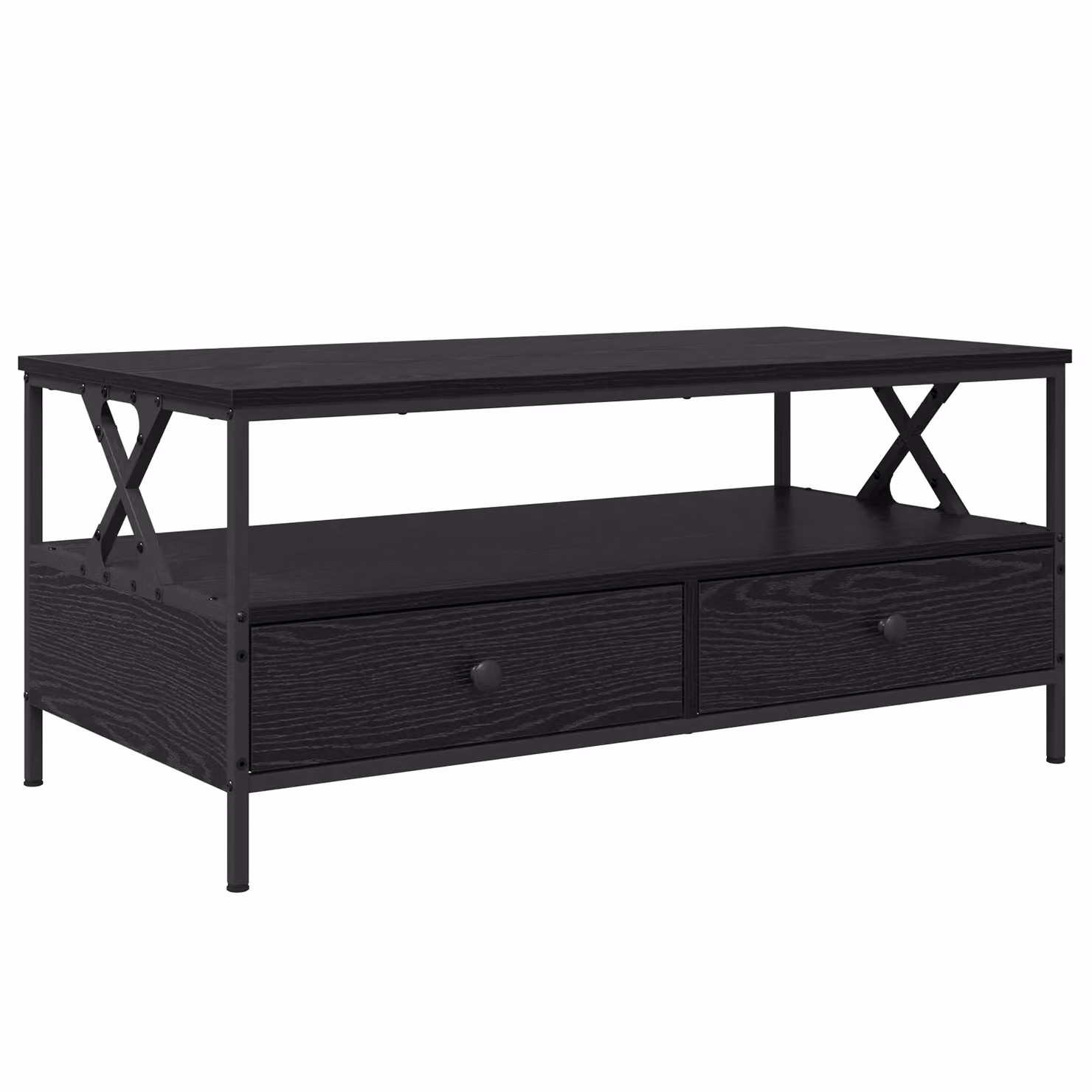 Berkfield Home Black Oak Coffee Table, W/D/H: 100 x 51 x 45 cm – 2