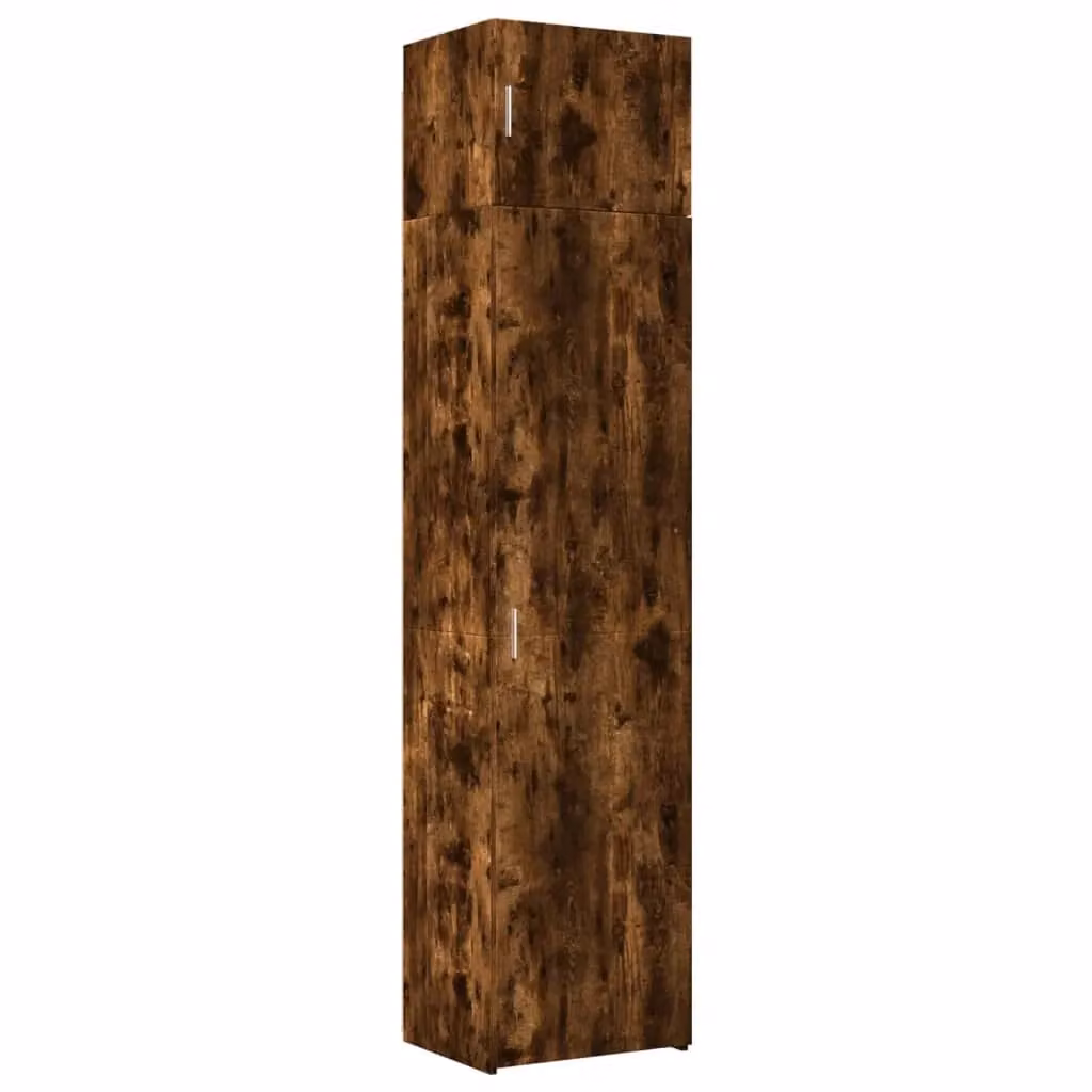 Berkfield Home Slim Freestanding Storage Cabinet in Smoked Oak Brown, W: 50 cm, D: 42.5 cm, H: 225 cm