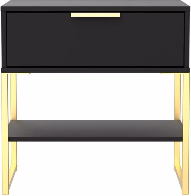 Ready Assembled 2 U Madrid 1 Drawer Lamp Table in Black