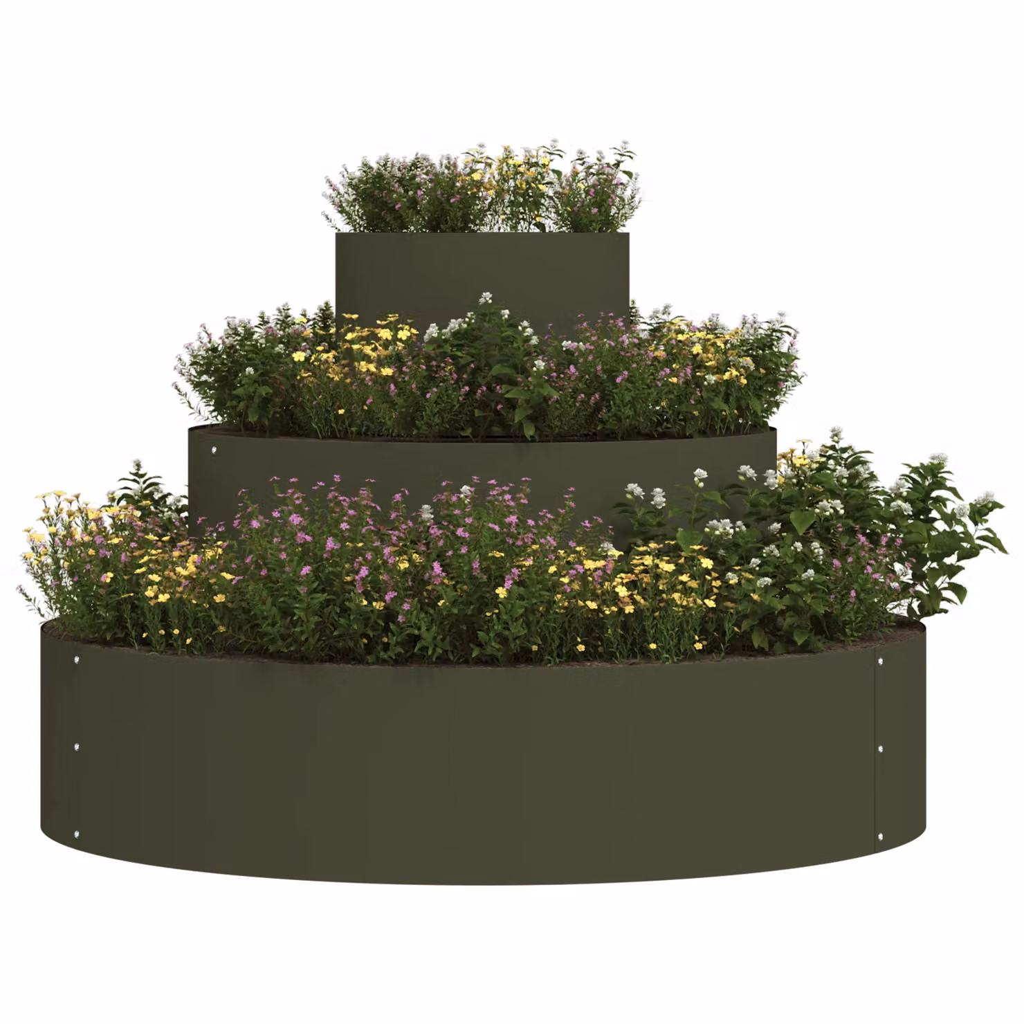 Berkfield Home Modular Steel Planter Tub in Olive Green, 90 cm – 3
