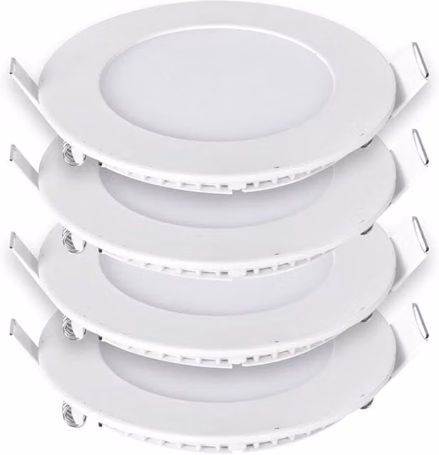 Ener-J 12W Recessed Round LED Mini Panel, White, 4000K Cool White, Diameter: 17.5 cm
