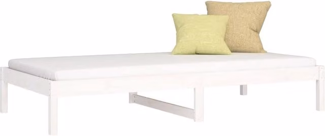 Berkfield Home Beautiful Day Bed in White Lacquered Solid Pine, W/D/H: 200 x 80 x 30 cm