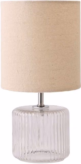 Betty Glass Table Lamp in Transparent, Grey and Beige with LED Bulb Included