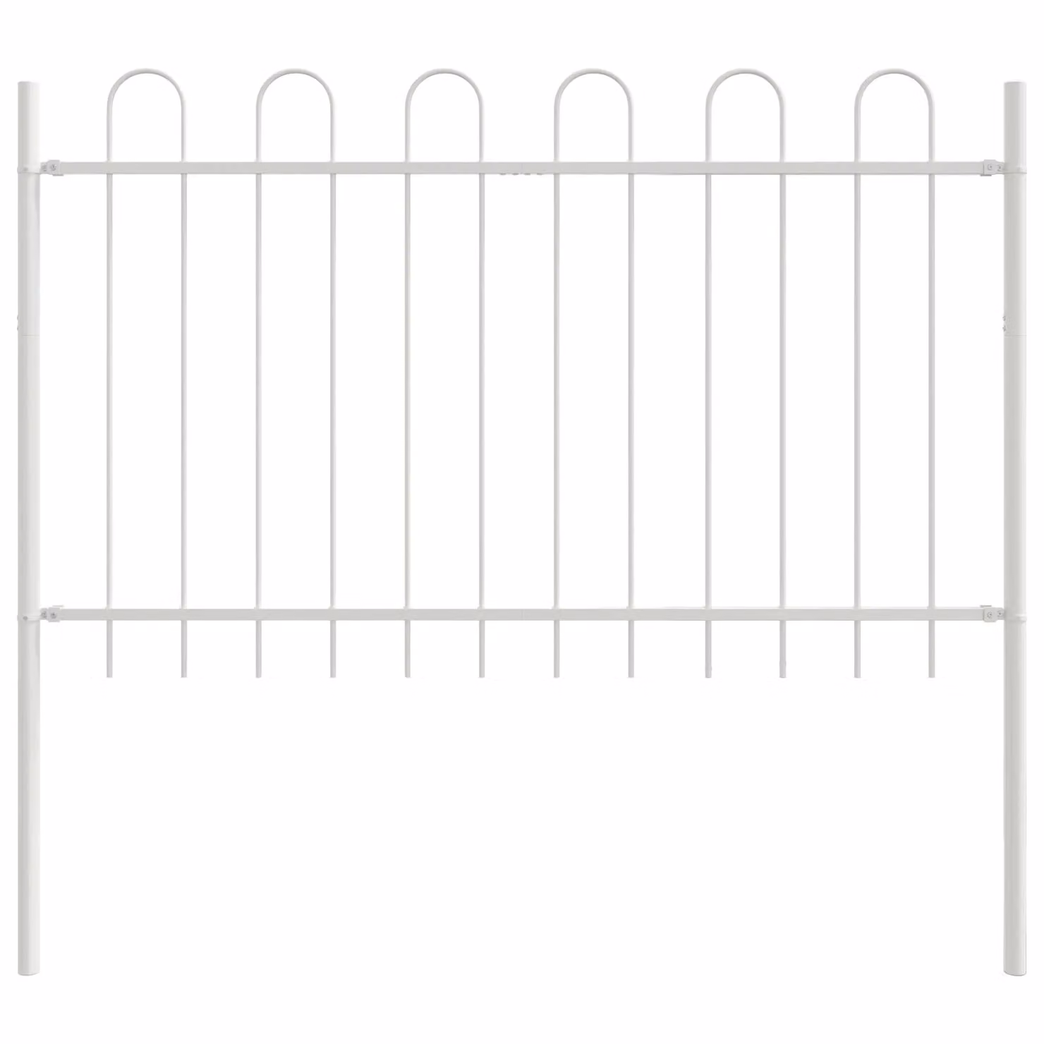 Berkfield White Steel Hoop Top Garden Fence, H: 170 cm, W: 7.8 m – 2