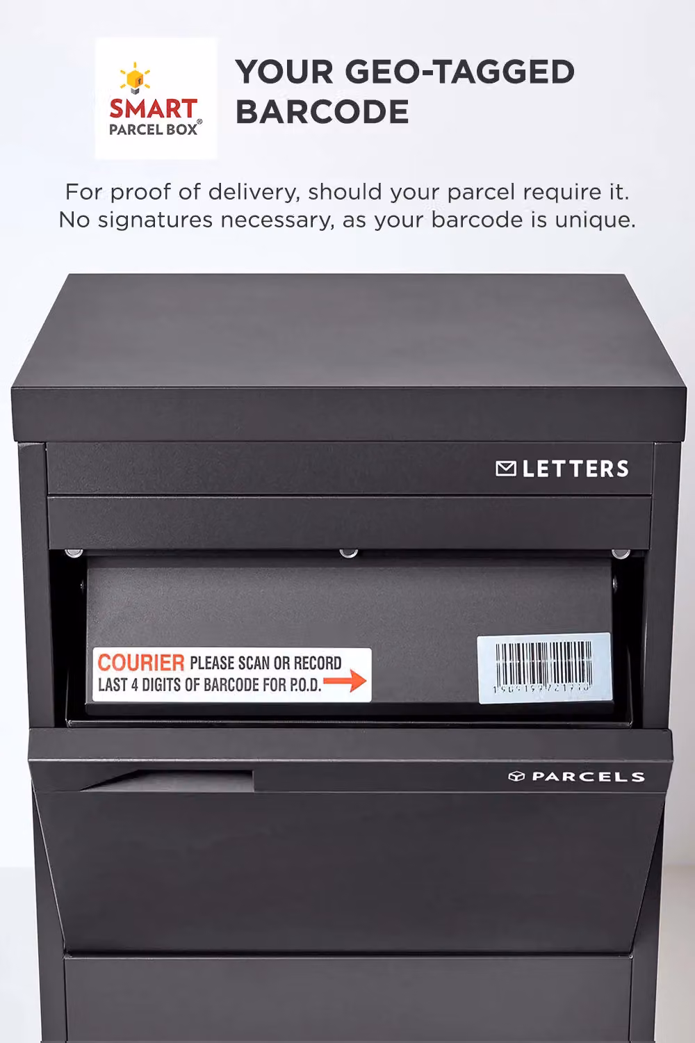 Homescapes Smart Parcel Box Extra Large Wall Mounted Secure Delivery Box in Black – 6
