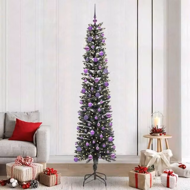 Berkfield Home Artificial Christmas Tree with 300 LEDs, Green, W/D/H: 58 x 58 x 240 cm – 1