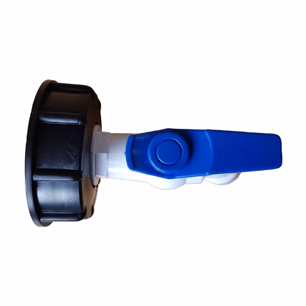 NESTLUNE IBC Tap Adapter S60x6 2" Coarse Thread with White PVC Lever – 2