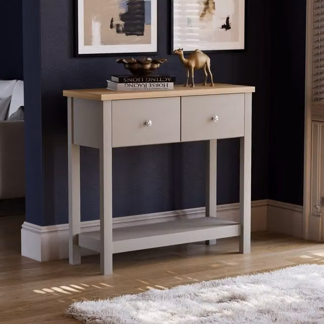 Vida Designs Arlington 2 Drawer Console Table in Grey