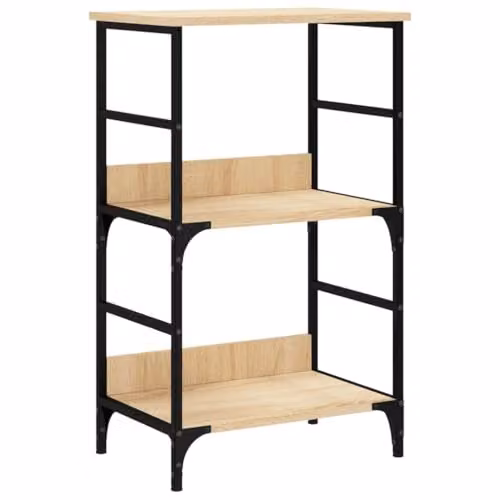 vidaXL Industrial Bookshelf in Brown with Adjustable Shelves, W/D/H: 50 x 33 x 82 cm
