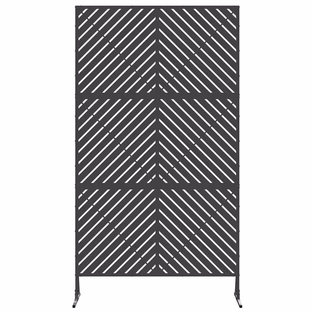 Berkfield Home Durable Black Steel Rectangular Fence Panel – 4