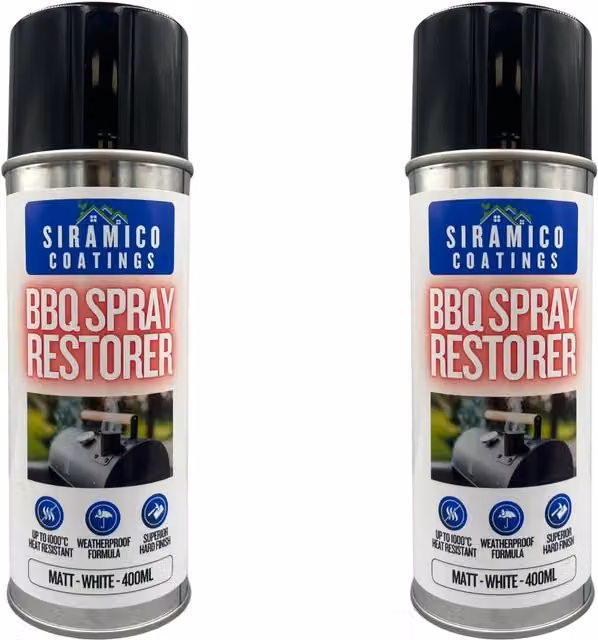 SIRAMICO COATINGS White Opaque Spray Paint for BBQ, Firepit and Smoker