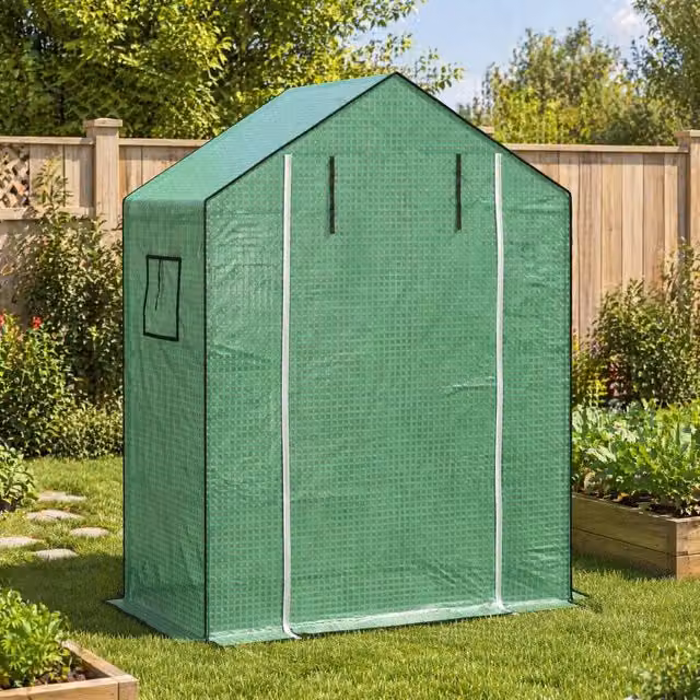 STILVORA Green Greenhouse Cover Replacement with Roll-Up Door and Windows, W/D/H: 190 x 140 x 73 cm