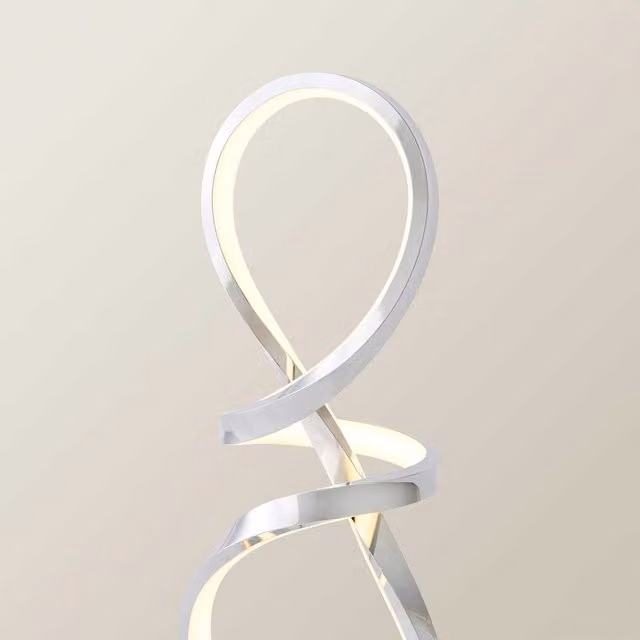 ValueLights Infinity Swirl Integrated LED Dimmable Touch Table Lamp in Chrome