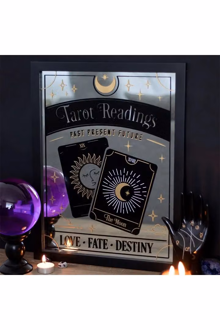 KDMD Tarot Readings Rectangular Mirrored Wall Hanging in Silver or Gold – 2