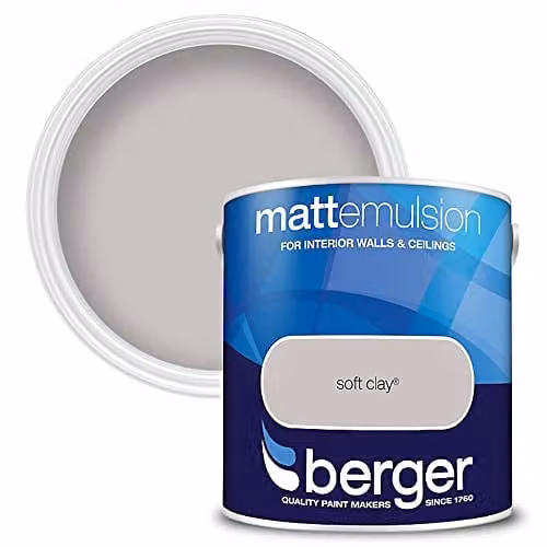Berger Matt Emulsion Water Based Paint in Soft Clay Beige, 2.5 l