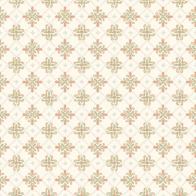 I Love Wallpaper Boho Geometric Abstract Tile Wallpaper in Peach, Green and Multicolour