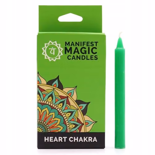Ancient Wisdom Green Heart Chakra Manifest Magic Soy Wax Candles, Pack of 12 – 1