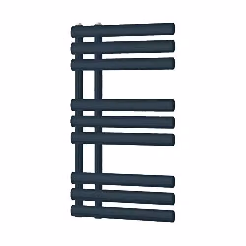 Reina Chisa Anthracite Steel Designer Towel Rail, H 82.0 cm x W 50.0 cm – 1