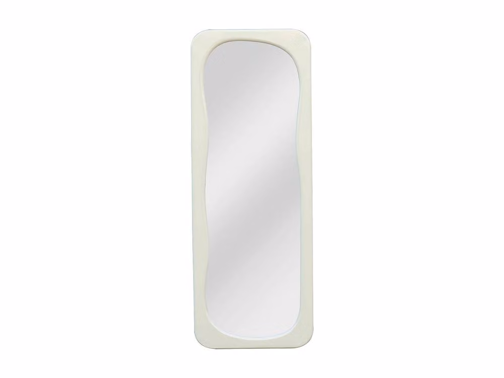 HAIMEI Modern Rectangular Mirror with Glossy Finish in Ivory, W: 24 cm, H: 160 cm – 2