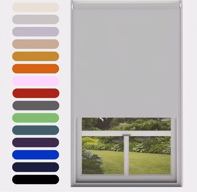 Caecus Made to Measure Blackout Roller Blind, Grey, W: 90 cm, H: 160 cm