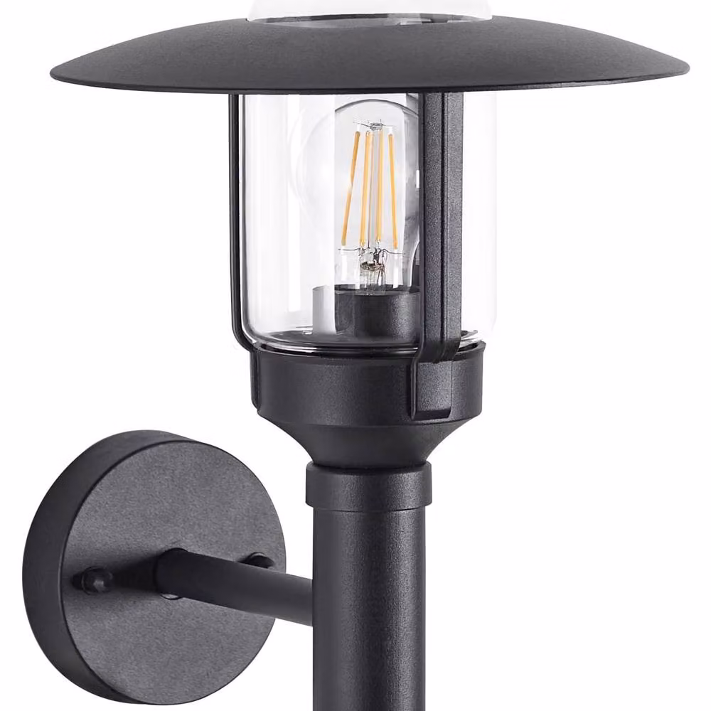 Wyld and Coco Modern Black Aluminium and Glass Outdoor Wall Light – 2