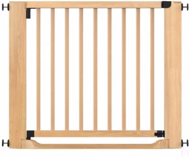 Safetots Wooden Heritage Flat Step Gate in White and Natural, Width: 103 cm