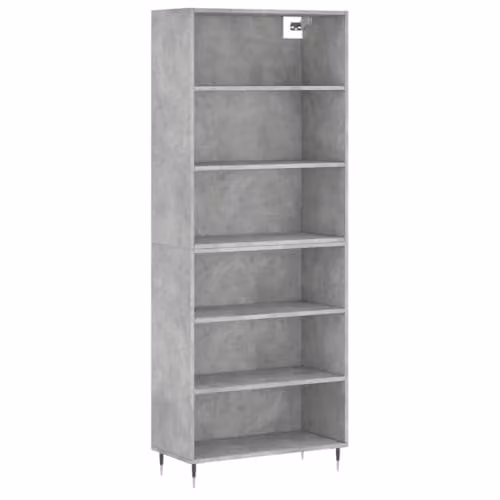 vidaXL Modern Highboard Sideboard in Concrete Grey with Shelves for Living Room, Bedroom or Office, W/D/H: 180 x 69.5 x 32.5 cm – 1