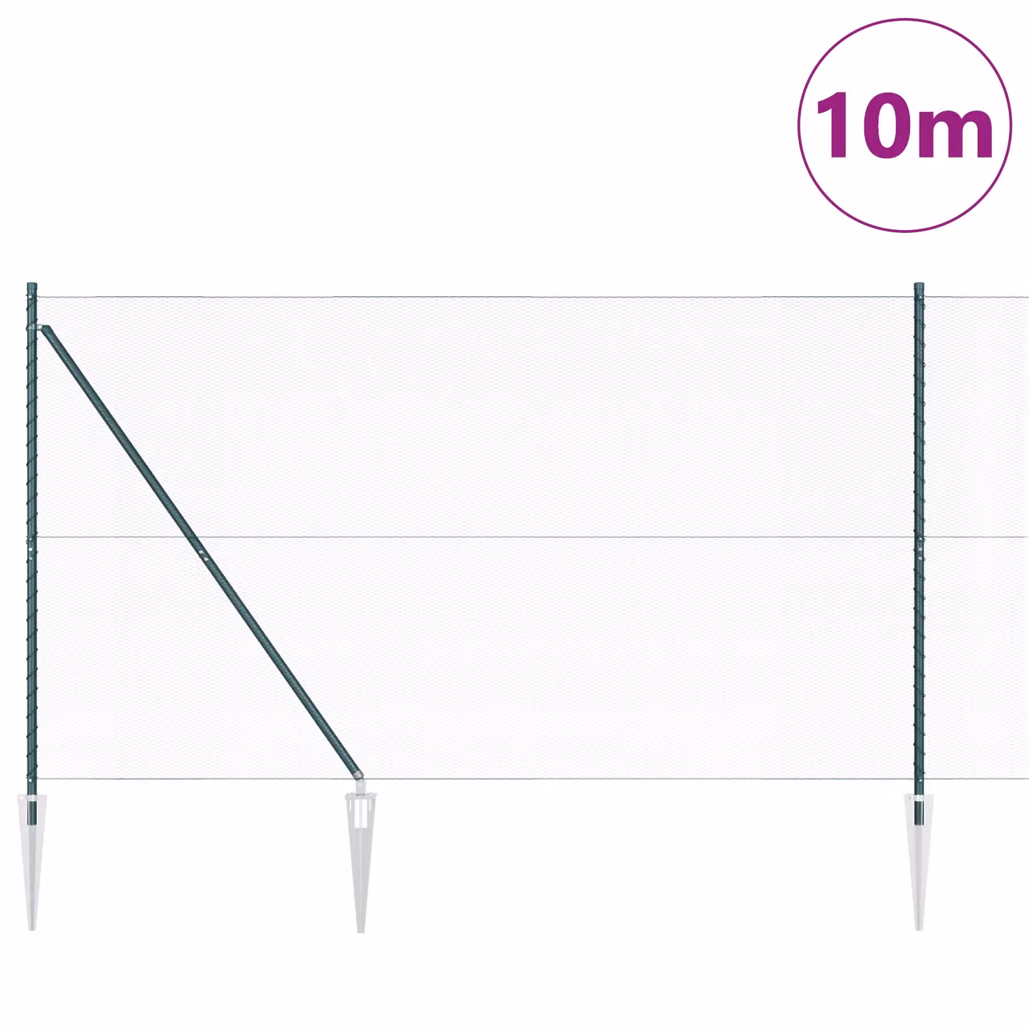 Berkfield Home Green Hexagon Steel Fence, H: 1.5 m x W: 10 m – 2