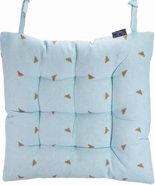 Ascalon Design Ltd Square Bee Print Seat Pad, Blue, W: 40 cm, D: 40 cm