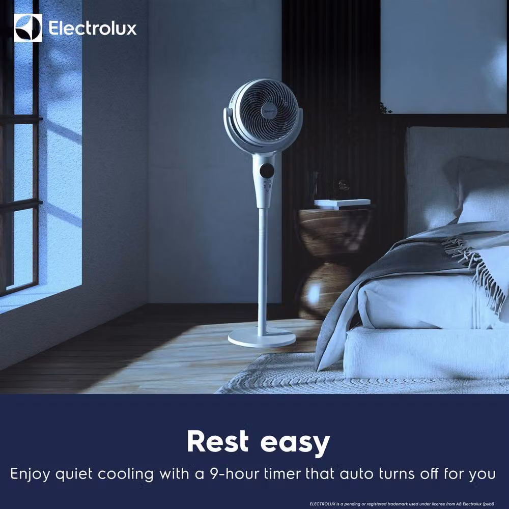 Electrolux FlowAir Pedestal Air Circulator Fan in White with Remote Control, Timer and Oscillation – 5