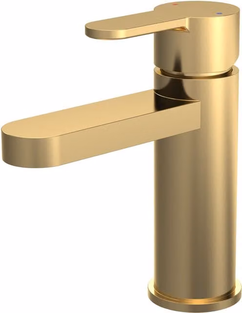 Balterley Pride Round Mono Basin Mixer Tap with Push Button Waste in Brushed Brass – 1