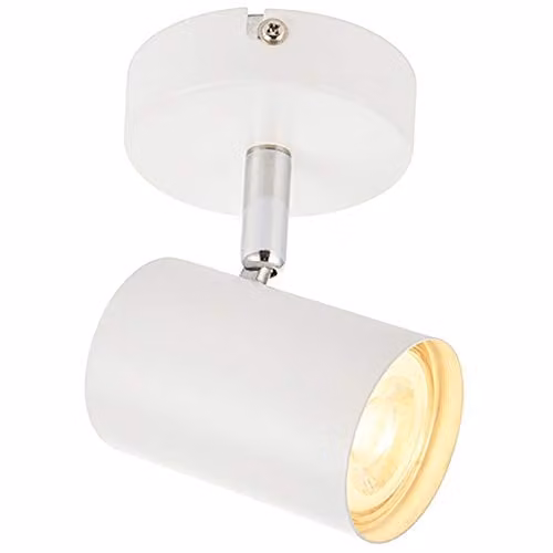 Loops Modern Adjustable Single Ceiling Spotlight in White and Chrome with GU10 Dimmable LED Downlight