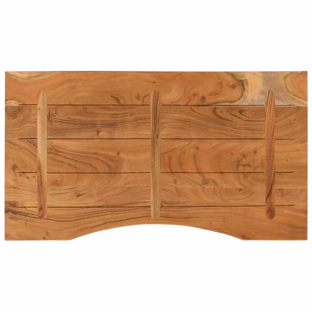 Berkfield Home Rectangular Solid Wood Acacia Desk Top, Brown, W: 90 cm, D: 50 cm, H: 2.5 cm – 3