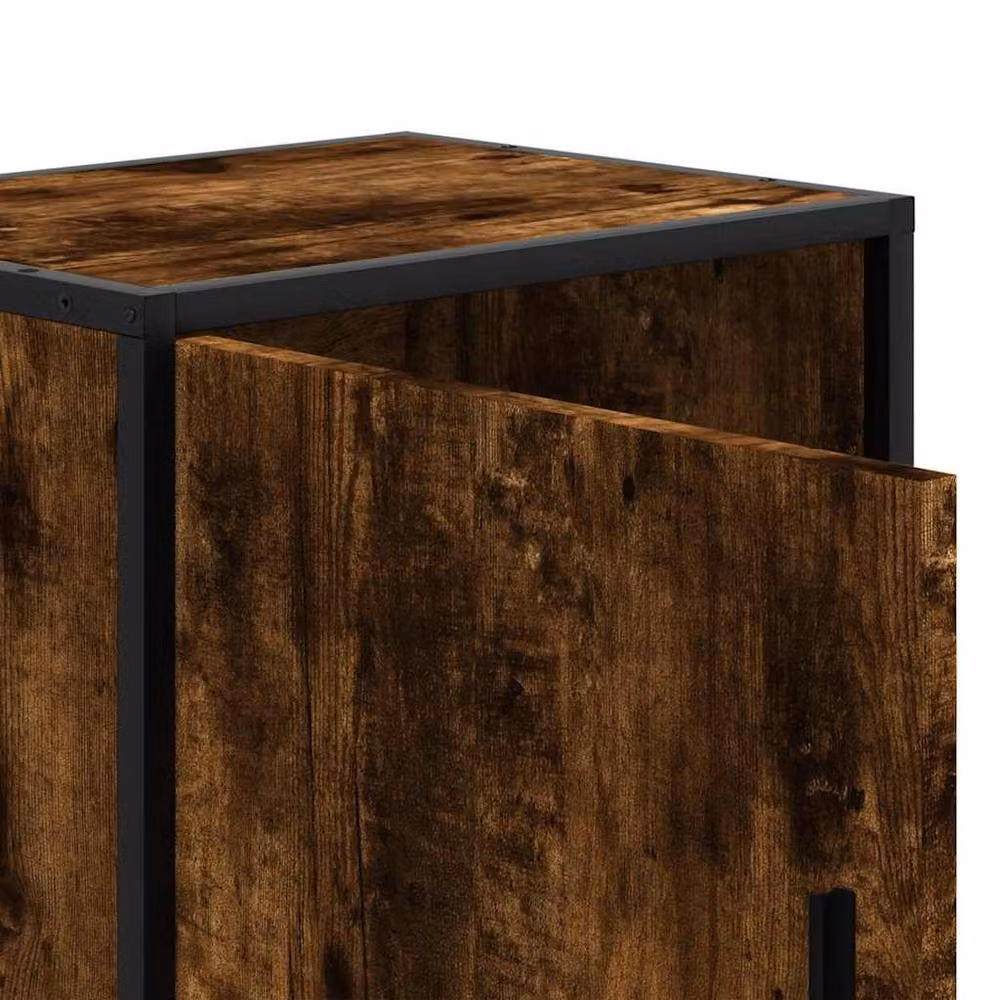 Berkfield Home Elegant Bedside Cabinet in Smoked Oak Brown, W/D/H: 40 x 31 x 50 cm – 7