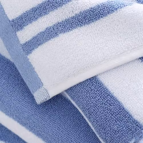 Bianca Reversible Stripe Cotton Jacquard Hand Towel in Blue W/D/H: 50 x 85 cm – 2