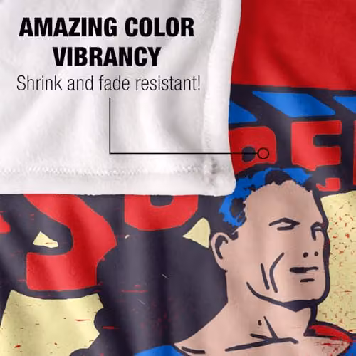 Logovision DC Originals Superman Silky Touch Super Soft Fleece Throw Blanket, Multicolour, W: 127 cm x D: 152.4 cm – 3