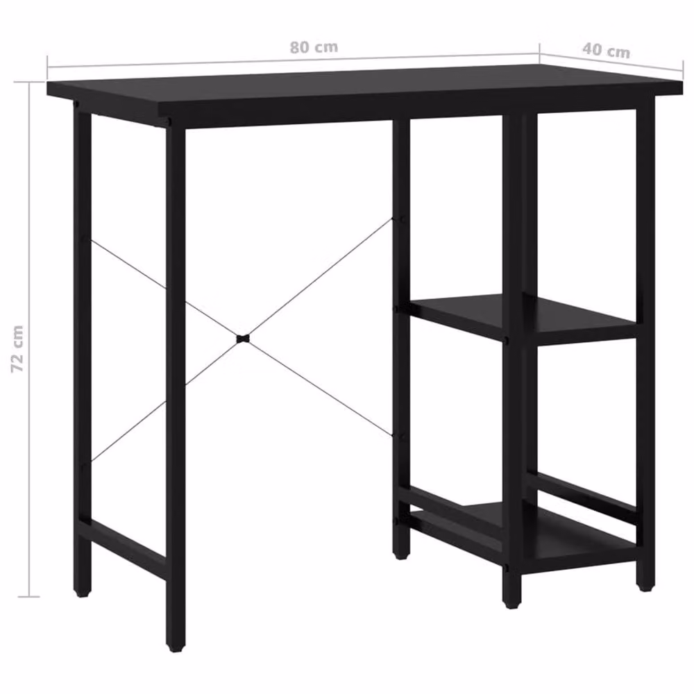Berkfield Home Computer Desk in Black, W/D/H: 80 x 40 x 72 cm – 7