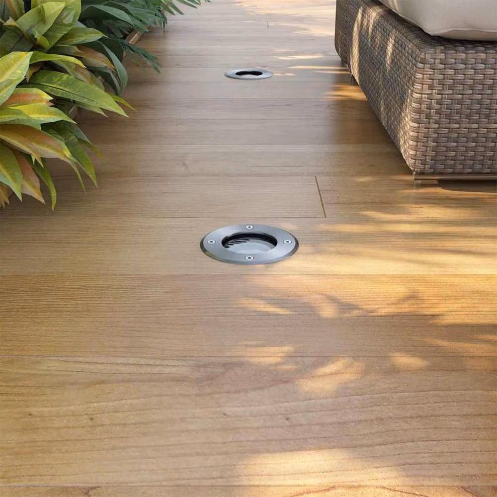 Berkfield Home Outdoor LED Ground Recessed Lights, 3 Piece Round Set in Silver – 2