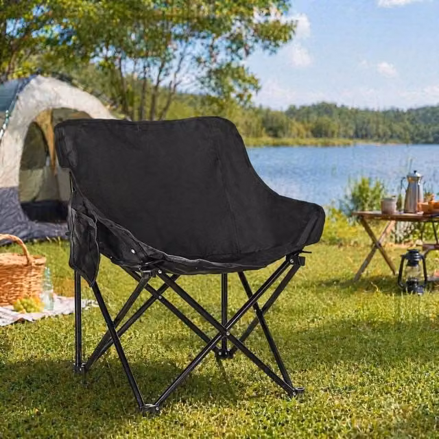 STILVORA Folding Camping Chair with Carry Bag in Black