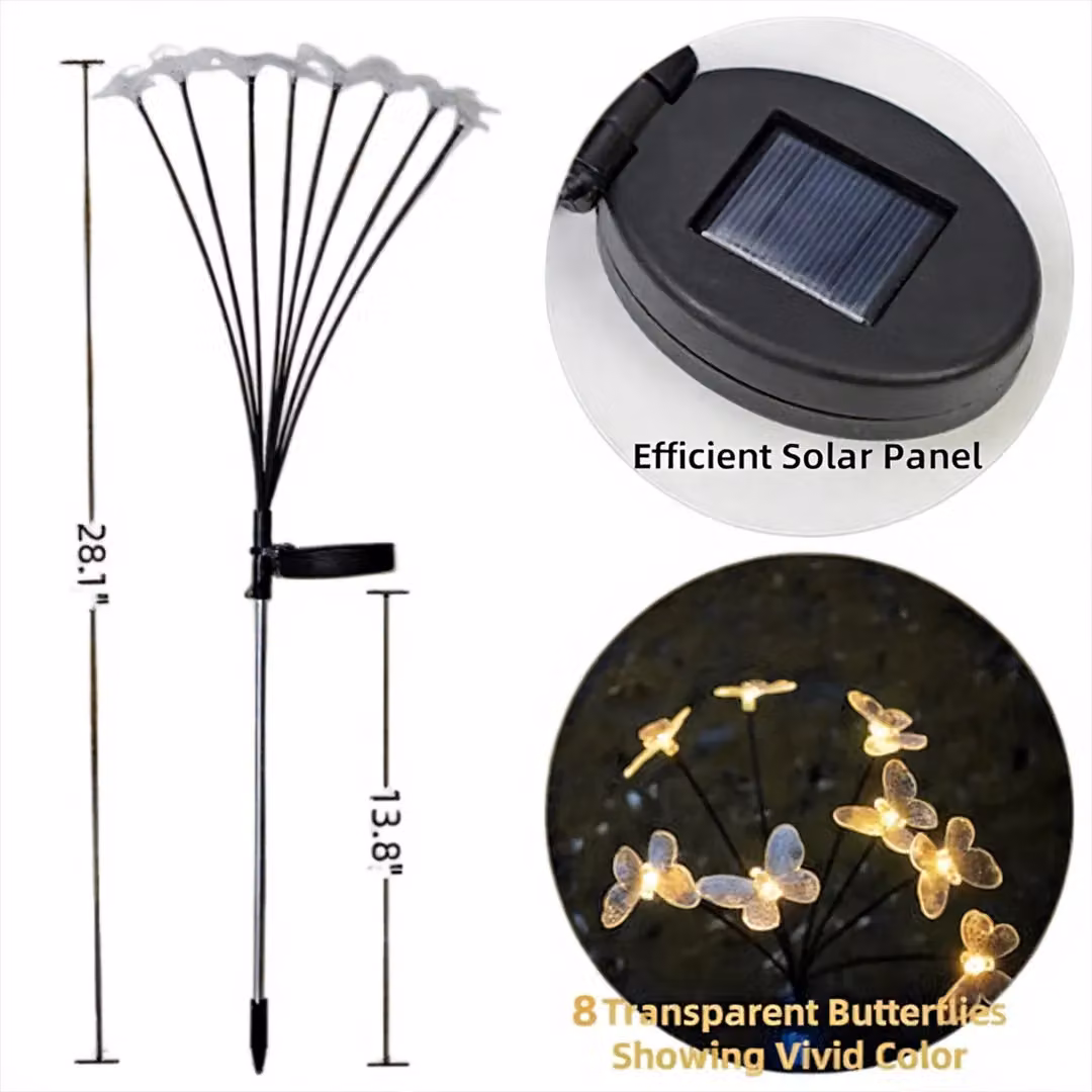 Bright Zeal Set of 4 Yellow Firefly Solar Garden Lights with Ground Spike – 2