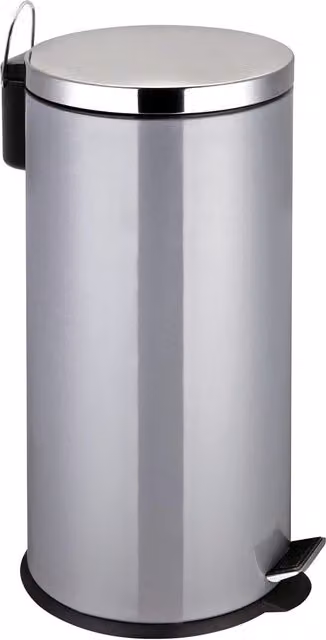 Orsina 30 Litre Pedal Bin in Silver and Grey with Soft Close Lid and Removable Inner Bucket