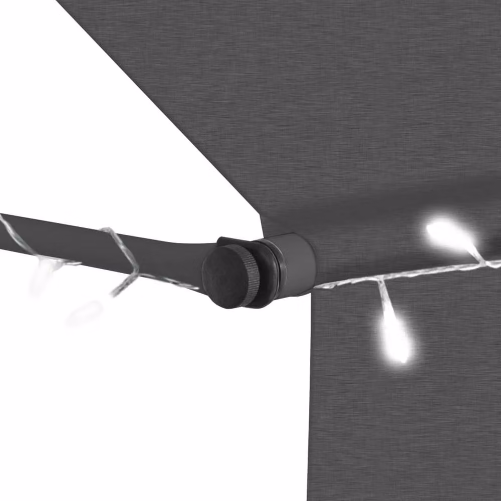 Berkfield Home Manual Retractable Awning with LED, Anthracite and Black, Width: 250 cm – 4