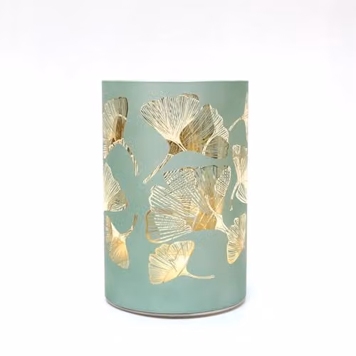 Shatchi Silver Etched Glass Christmas Vase Table Lamp with LED Fairy Lights, Height: 22 cm – 2